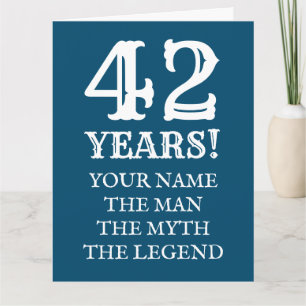 The man myth legend fun 42nd Birthday card for men