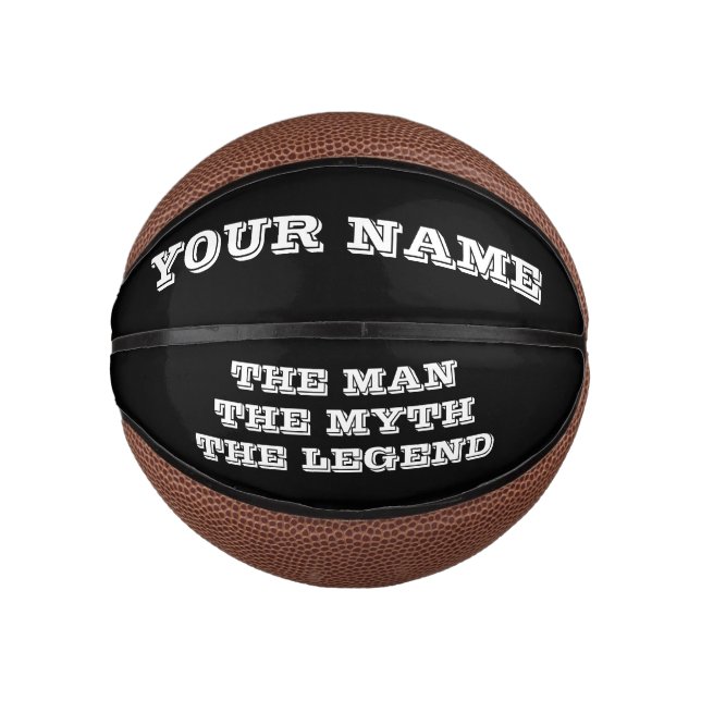 The man myth legend funny custom name mini basketball (Front)
