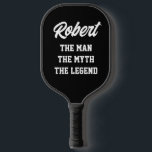 The man myth legend funny custom player name pickleball paddle<br><div class="desc">The man myth legend funny custom player name Pickleball Paddle. Cool personalized Christmas or Birthday gift idea for pickleball lovers. Create unique paddles for athletic player, fan, sports coach, team, dad, friend, husband, boyfriend, coworker, boy, boss, uncle, grandpa etc. Personalize with your own name or cute quote. Professional quality game...</div>