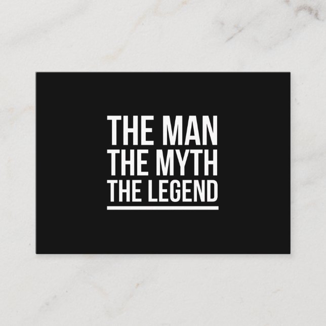 The man myth legend funny sayings white business card (Front)