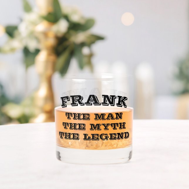 The man myth legend personalized whiskey glass (Insitu (Wedding))