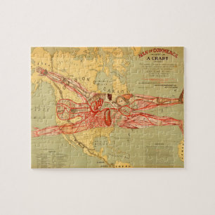 The Man of Commerce Map of United States (1889) Jigsaw Puzzle