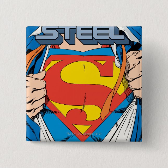 The Man of Steel #1 Collector's Edition 2 Inch Square Button (Front)