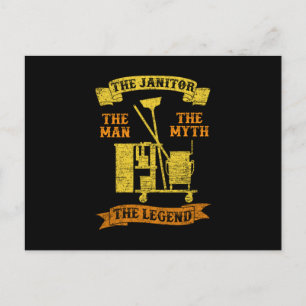 The Man The Legend The Janitor Cleaners Gift Postcard
