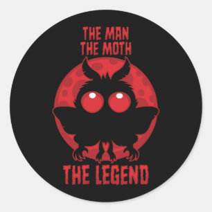 The Man, The Moth, The Legend - Mythical Mothman Classic Round Sticker