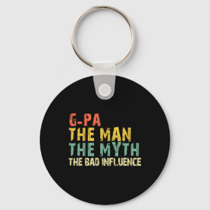 The Man The Myth Bad Influence Funny Retro Vintage Keychain