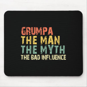 The Man The Myth Bad Influence Funny Vintage Retro Mouse Pad