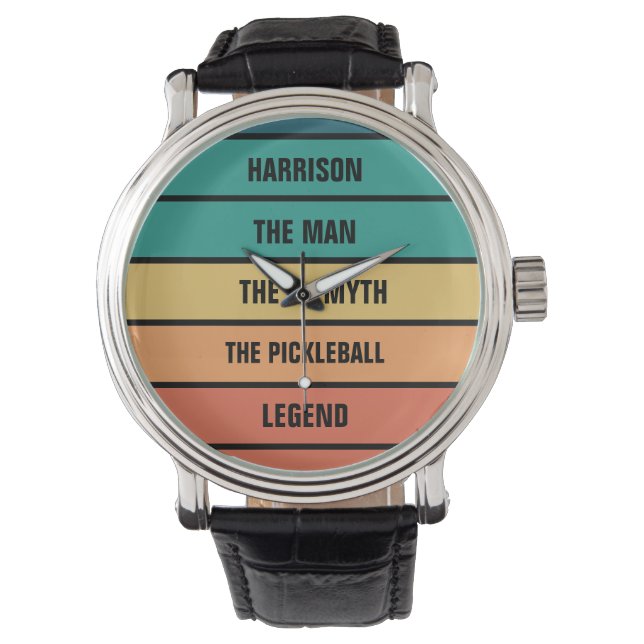 The Man The Myth Pickleball Legend Personalized  Watch (Front)