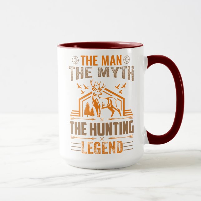The Man, The Myth, The Hunting Legend - Deer Cabin Mug (Right)