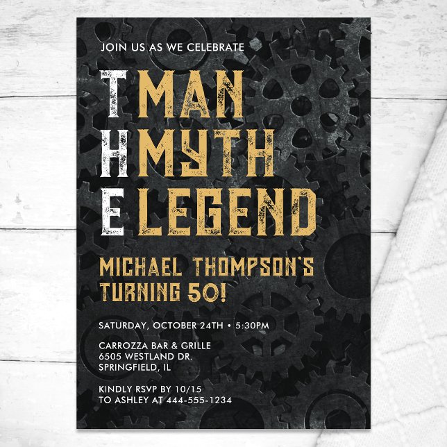 The Man The Myth The Legend 50th Birthday Invitation (Creator Uploaded)