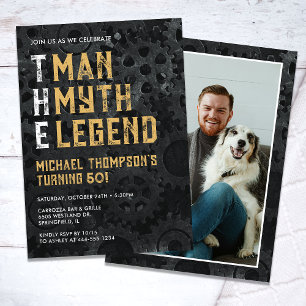 The Man The Myth The Legend 50th Photo Birthday Invitation