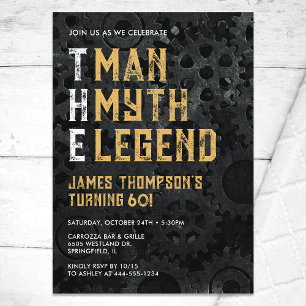 The Man The Myth The Legend 60th Birthday Invitation