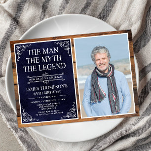 The Man The Myth The Legend 65th Birthday Invitation