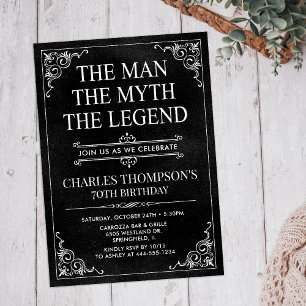The Man The Myth The Legend 70th Birthday Invitation