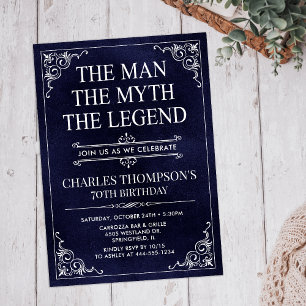The Man The Myth The Legend 70th Birthday Invitation