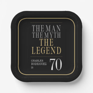 The Man The Myth The Legend 70th Birthday Paper Plate