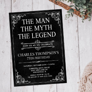 The Man The Myth The Legend 75th Birthday Invitation