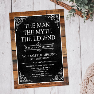 The Man The Myth The Legend 80th Birthday Invitation