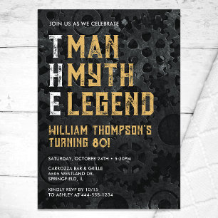 The Man The Myth The Legend 80th Birthday Invitation