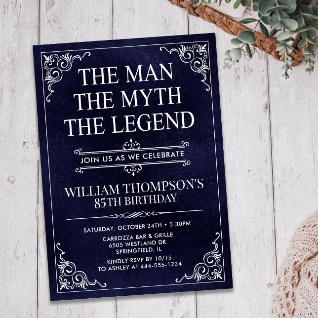 The Man The Myth The Legend 85th Birthday Invitation (Creator Uploaded)