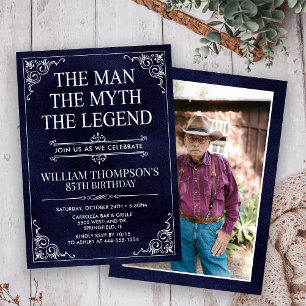 The Man The Myth The Legend 85th Birthday Photo Invitation