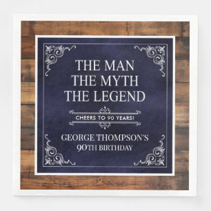 The Man The Myth The Legend 90th Birthday Napkin