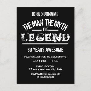 The Man The Myth The Legend Awesome Birthday  Postcard