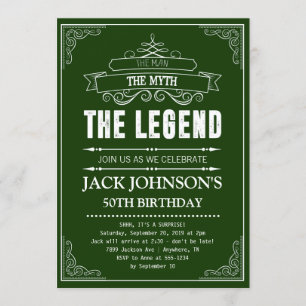 The Man The Myth The Legend Birthday Invitation