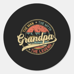 The Man The Myth The Legend Distressed Fathers Day Classic Round Sticker