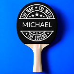 The Man The Myth The Legend Funny Custom Name  Ping Pong Paddle<br><div class="desc">Bring a legendary touch to the game with the custom 'The Man, The Myth, The Legend' ping pong paddle! Personalize it with their name for a unique and fun gift that’s perfect for ping pong enthusiasts. Featuring a sleek design and durable construction, this paddle combines style and performance. Whether for...</div>