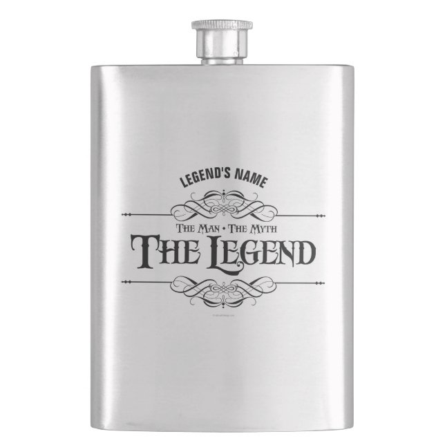 The Man, The Myth, The Legend Hip Flask (Front)
