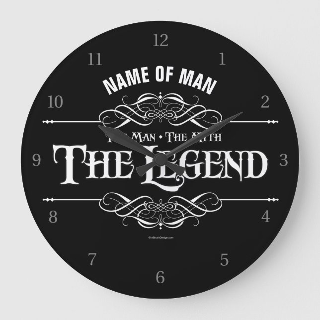 The Man, The Myth, The Legend Large Clock (Front)