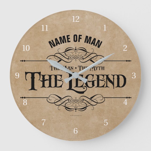 The Man, The Myth, The Legend Large Clock (Front)