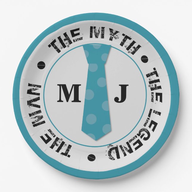 The man the myth the legend personalized name  paper plate (Front)