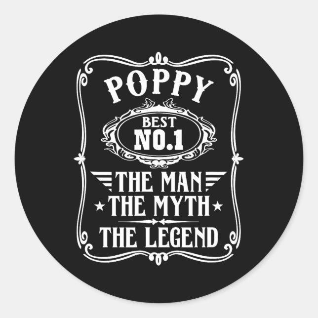 The Man The Myth The Legend Poppy  Classic Round Sticker (Front)