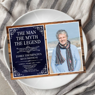 The Man The Myth The Legend Surprise 60th Birthday Invitation
