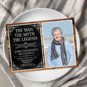 The Man The Myth The Legend Surprise 60th Birthday Invitation