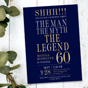 The Man The Myth The Legend Surprise 60th Birthday Invitation