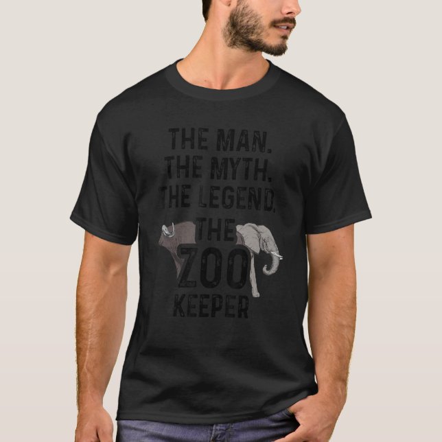 The Man The Myth The Zoo Keeper Animal Lover Zooke T-Shirt (Front)