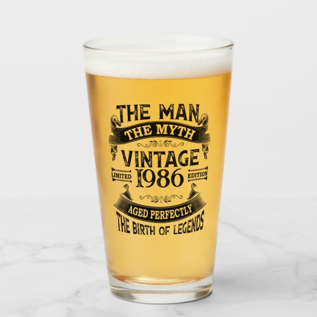 The Man The Myth Vintage Edition Glass Cup (Front Filled)