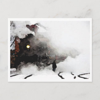 The man & the train postcard