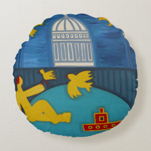 The Man Under the Bridge 2006 Round Pillow