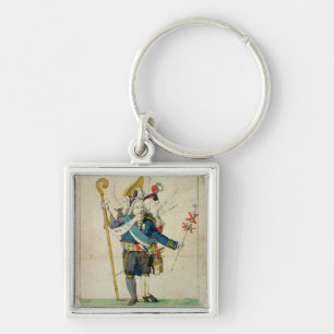 The Man with Six Heads', caricature of Charles Keychain