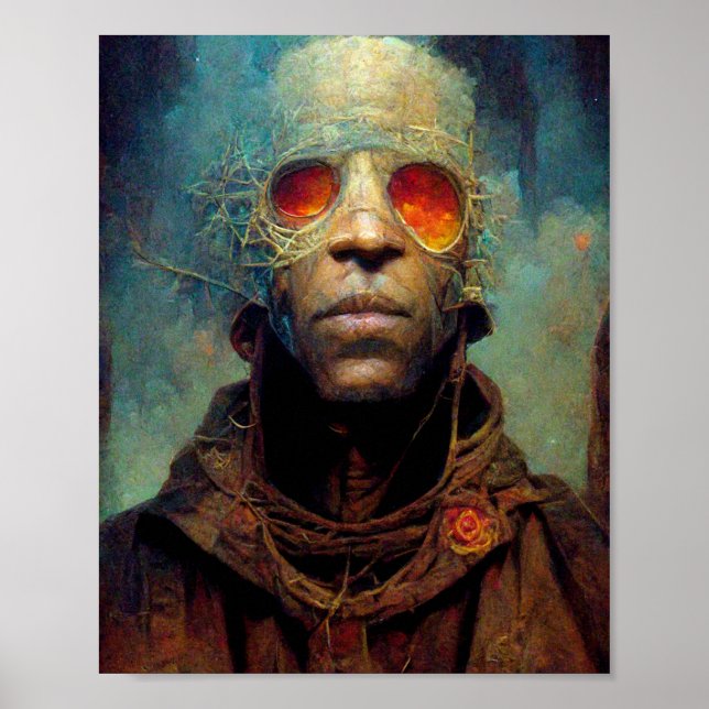 The Man With The Eyes Scifi Art Poster (Front)