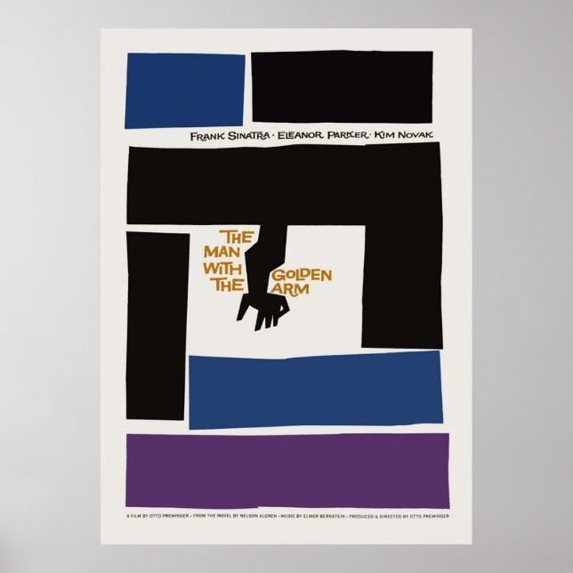 The Man With The Golden Arm  Saul Bass Movie Poster (Front)