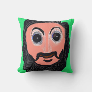 The Man with the Lion-Tail Moustache Throw Pillow