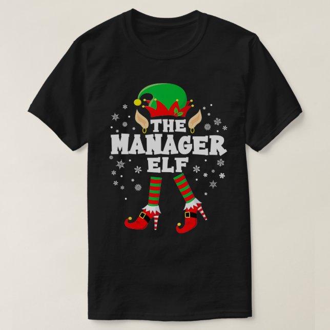 The Manager Elf Cute High Heels Matching Elf Squad T-Shirt (Design Front)