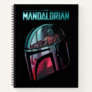 The Mandalorian Helmet Reflections Collage Notebook