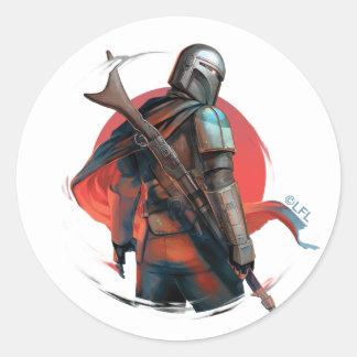 The Mandalorian Stylized Character Art Classic Round Sticker