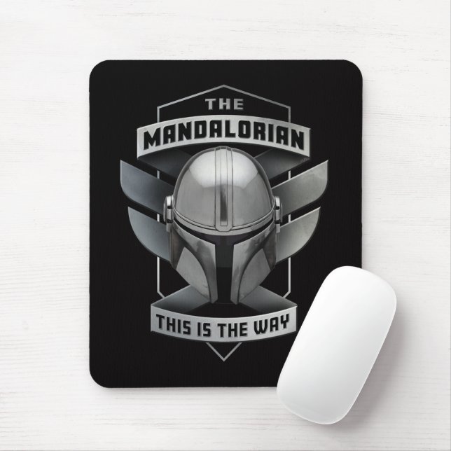 The Mandalorian | This Is The Way Helmet Badge Mouse Pad (With Mouse)